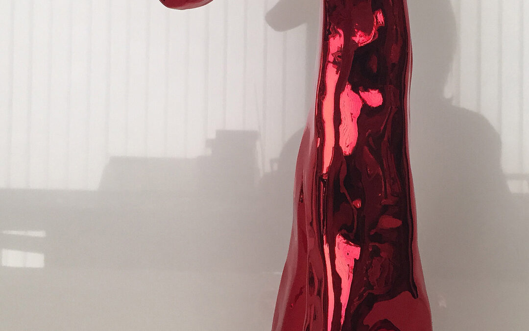 Sculpture, HECTOR résine chromée rouge