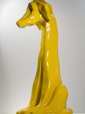 Sculpture, HECTOR - Résine peinte jaune