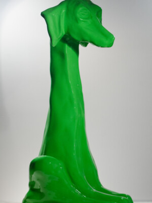 Sculpture, HECTOR - Résine peinte verte
