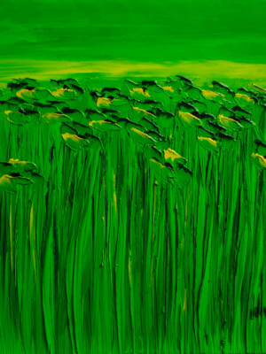 JP6733 - 32x32 inches - 80x80 cm (vendu/sold) monochrome - Naissance du printemps