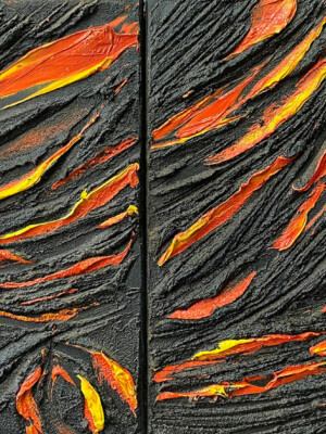 PH050 - 2x16x16 inches peinture art moderne et abstrait