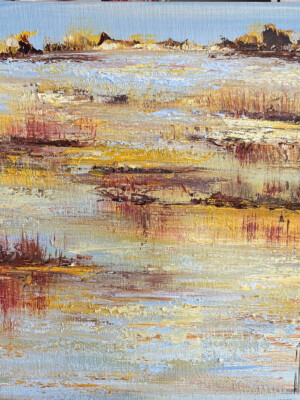 JP6626 - 20x16 inches - 50x40 cm peinture étang - Figuratif - contemporain JalinePol, Artiste peintre à Lyon -