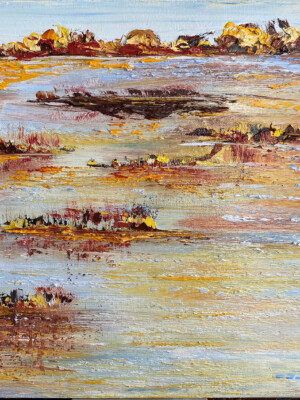 JP6627 - 20x16 inches - 50x40 cm peinture étang - Figuratif - contemporain JalinePol, Artiste peintre à Lyon -