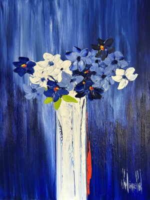 JP7005 - 39x32 inches - 100x81cm peinture - Figuratif - contemporain JalinePol, Artiste peintre à Lyon -