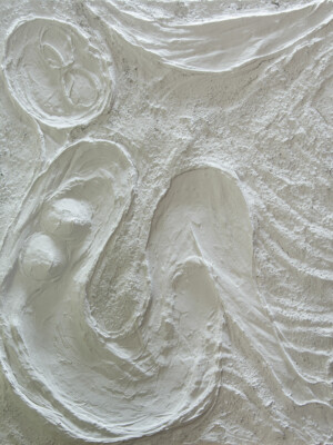 JP6060 - 39x32 inches - 100x81 cm peinture monochrome blanc JalinePol, Artiste peintre à Lyon - La plénitude