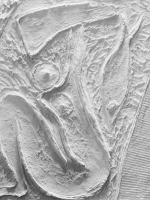 JP6061 - 39x32 inches - 100x81 cm peinture monochrome blanc JalinePol, Artiste peintre à Lyon - Aphrodite