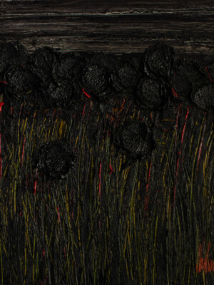 JP6101 - 24x24 inches - 60x60 cm peinture monochrome noir JalinePol, Artiste peintre à Lyon - La lune les rend joyeuses