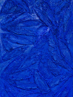 JP6110 - 51x35 inches - 130x81 cm peinture monochrome bleu JalinePol, Artiste peintre à Lyon - Le grand bleu