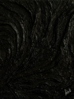 JP6147 - 32x32 inches - 80x80 cm peinture monochrome noir JalinePol, Artiste peintre à Lyon - Tourbillon d'amour