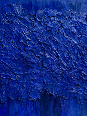 JP6356 - 39x32 inches peinture monochrome bleu JalinePol, Artiste peintre à Lyon - Parfum d'amour