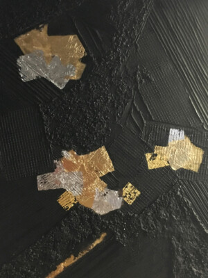 JP6524 - 64x52 inches - 162x114 cm peinture monochrome JalinePol, Artiste peintre à Lyon - Le silence est d'or