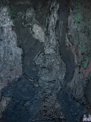 JP6727 - 6x35 inches - 116x89 cm peinture monochrome JalinePol, Artiste peintre à Lyon - Le baiser