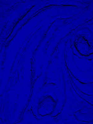JP6889 - 26x21 inches - 65x54 cm peinture monochrome bleu JalinePol, Artiste peintre à Lyon - Au fil du temps