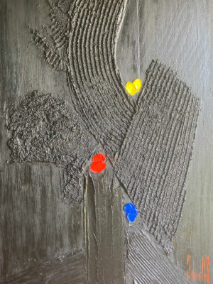 JP6916 - 47x24 inches - 120x60 cm peinture monochrome JalinePol, Artiste peintre à Lyon - S'élançant vers le ciel