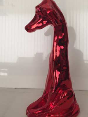 Sculpture, HECTOR résine chromée rouge
