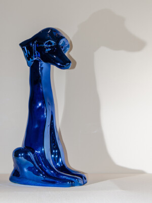 sculpture, HECTOR résine chromée Bleue