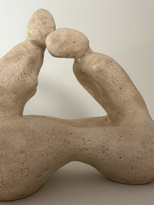 Sculpture, Les amants - Terre-cuite